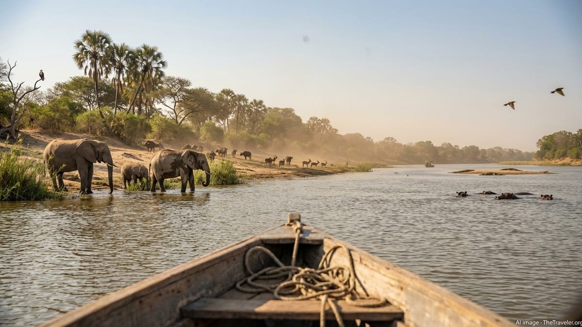 Boat safari on the Rufiji River